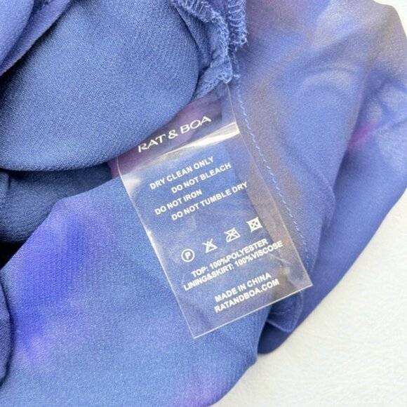 🆕 RAT & BOA 🧿 NWOT Violetta Blue Sequin & Floral Printed Maxi Dress, Sz XXS - Picture 15 of 15